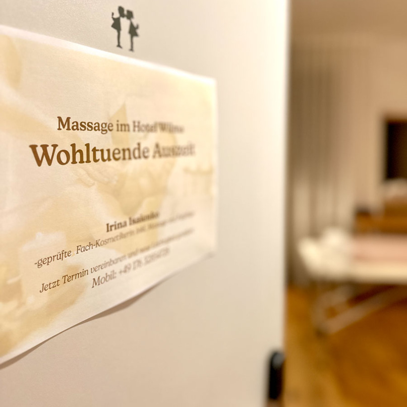 Blick in den Massageraum